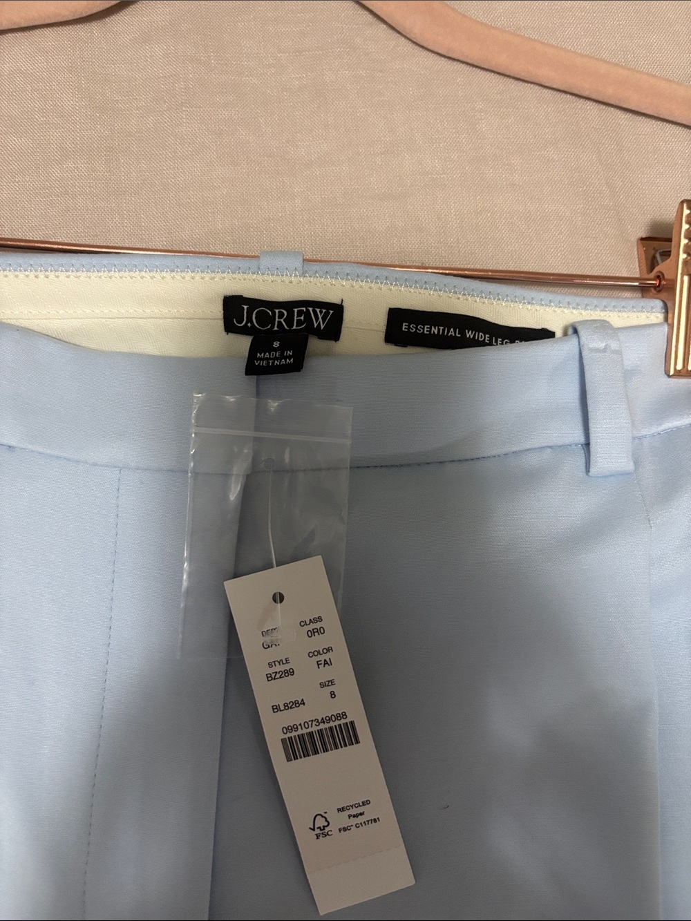 J. Crew Light Blue Wide-Leg Pants size 8 - Picture 3 of 3